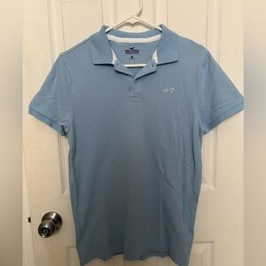 Hollister Advanced Stretch Men's Sky Blue Polo T-Shirt Size XS